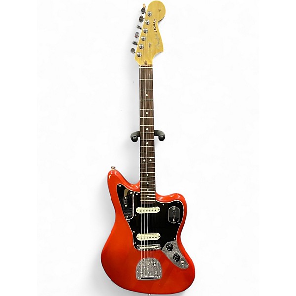 Used Fender American Professional Jaguar Fiesta Red Solid Body Electric Guitar