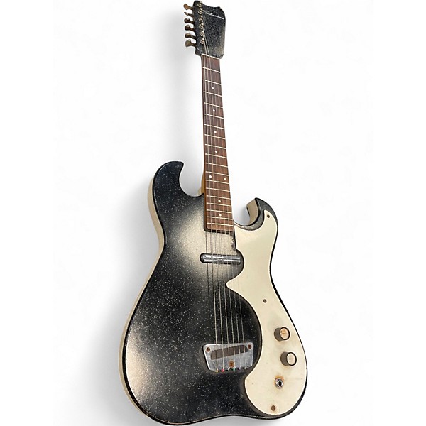 Vintage 1960s Silvertone 1448 Black Solid Body Electric Guitar
