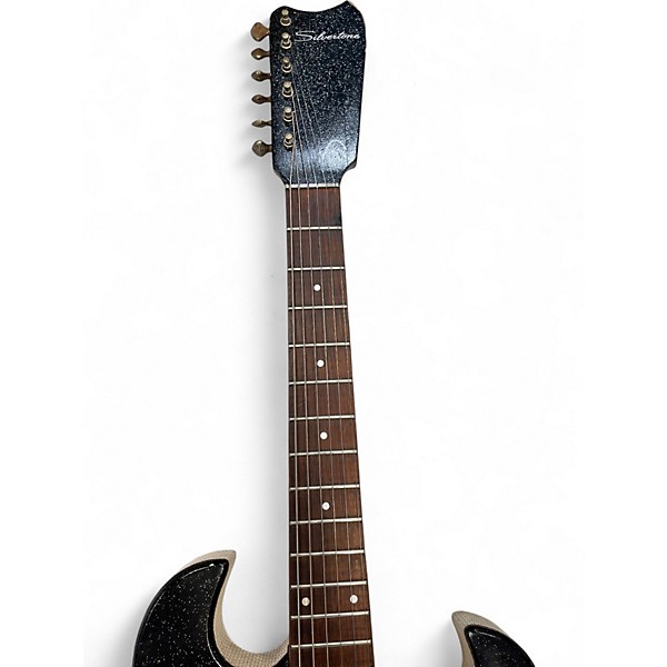 Vintage 1960s Silvertone 1448 Black Solid Body Electric Guitar