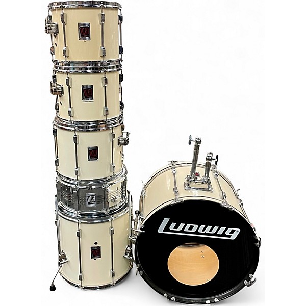 Used Ludwig 6 Piece ROCKER White Drum Kit