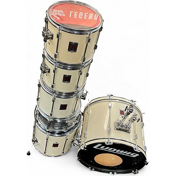 Used Ludwig 6 Piece ROCKER White Drum Kit