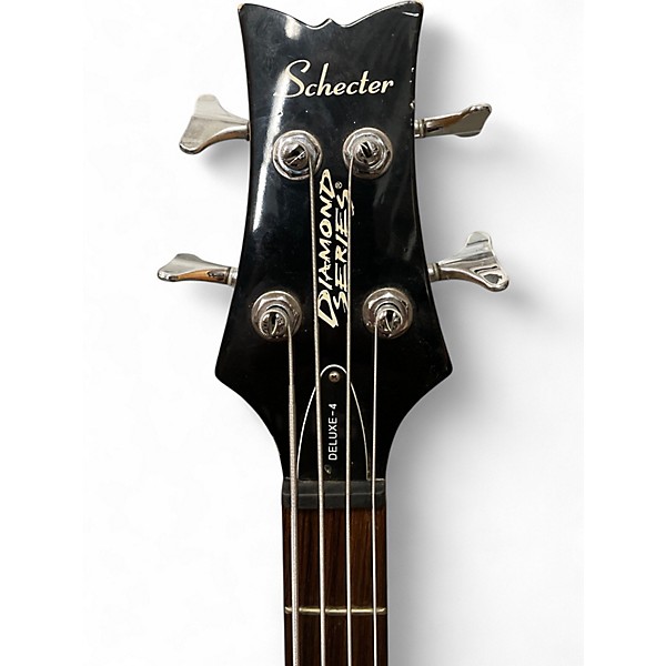 Used Schecter Guitar Research Stiletto Deluxe 4 String Black Electric Bass Guitar