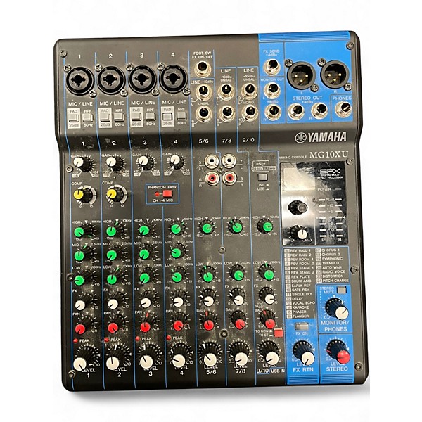 Used Yamaha MG10XU 10 Channel Mixer with Effects Unpowered Mixer