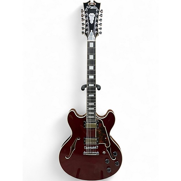 Used D'Angelico 12 String DAPDCTWNCSCB12 Trans Red Hollow Body Electric Guitar