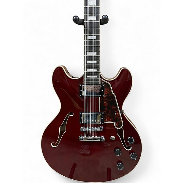 Used D'Angelico 12 String DAPDCTWNCSCB12 Trans Red Hollow Body Electric Guitar