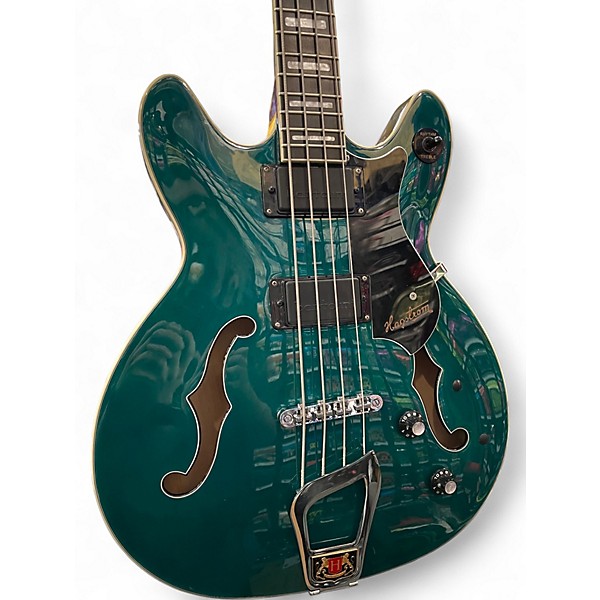 Used Hagstrom Viking Trans Green Electric Bass Guitar