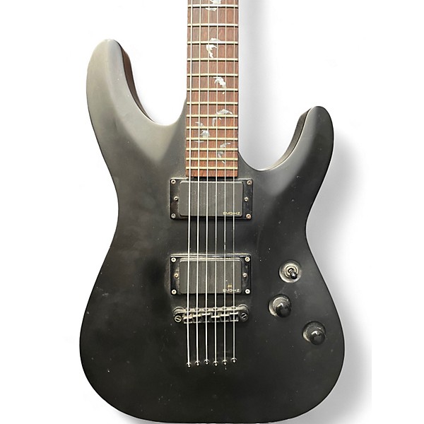 Used Schecter Guitar Research Damien 6 Black Solid Body Electric Guitar