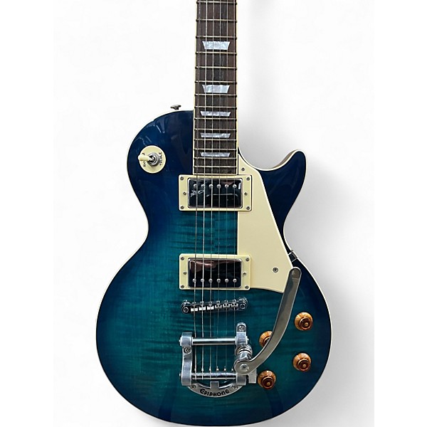 Used Epiphone Les Paul w/Bigby Ocean Blue Solid Body Electric Guitar