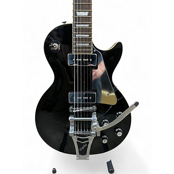 Used Epiphone Les Paul w/Bigsby Black Solid Body Electric Guitar
