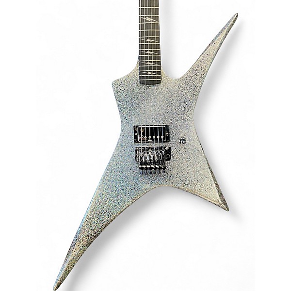 Used Kramer Lizzy Hale Voyager Black Diamond Holographic Sparkle Platinum Solid Body Electric Guitar