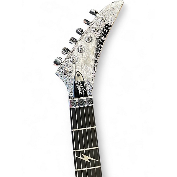 Used Kramer Lizzy Hale Voyager Black Diamond Holographic Sparkle Platinum Solid Body Electric Guitar