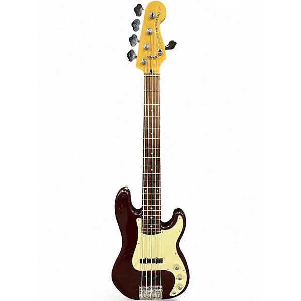 Used 2000 Squier Standard Precision Bass V Special Purple Electric Bass Guitar