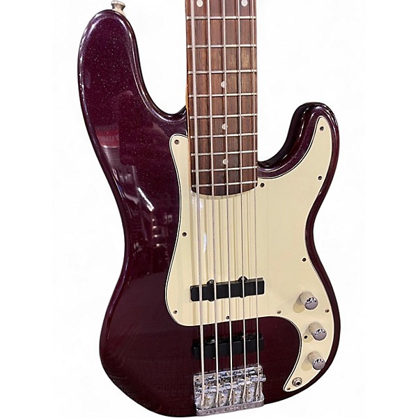 Used 2000 Squier Standard Precision Bass V Special Purple Electric Bass Guitar