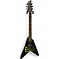 Used Schecter Guitar Research Diamond Series Monster Energy Flying V Black Solid Body Electric Guitar thumbnail