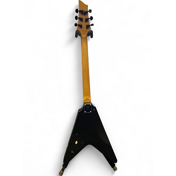 Used Schecter Guitar Research Diamond Series Monster Energy Flying V Black Solid Body Electric Guitar