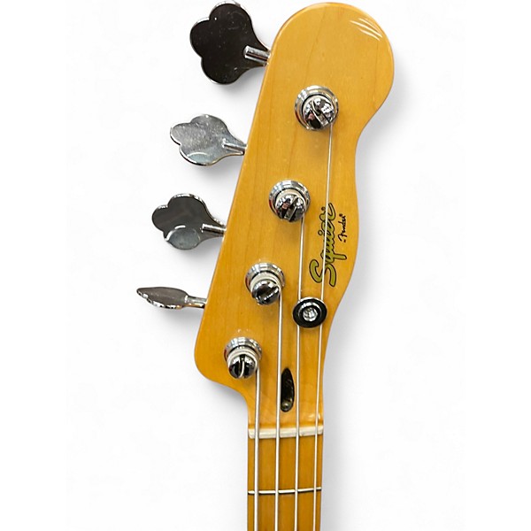 Used Squier Vintage Modified Telecaster Bass Special Vintage Blonde Electric Bass Guitar