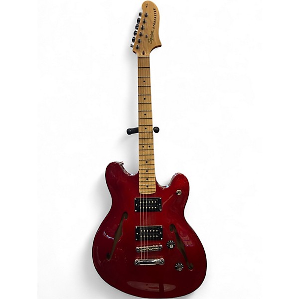 Used Squier Affinity Series Starcaster Hollow Candy Apple Red Hollow Body Electric Guitar