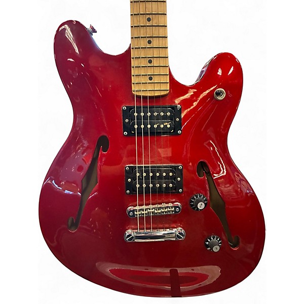 Used Squier Affinity Series Starcaster Hollow Candy Apple Red Hollow Body Electric Guitar