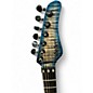 Used Schecter Guitar Research Diamond Series PT Blue Ghost Flames Solid Body Electric Guitar