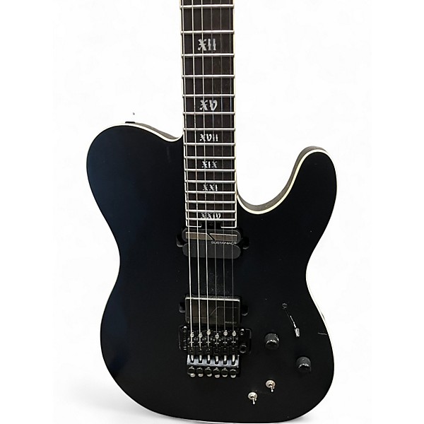 Used Schecter Guitar Research PT SLS EVIL TWIN Satin Black Solid Body Electric Guitar