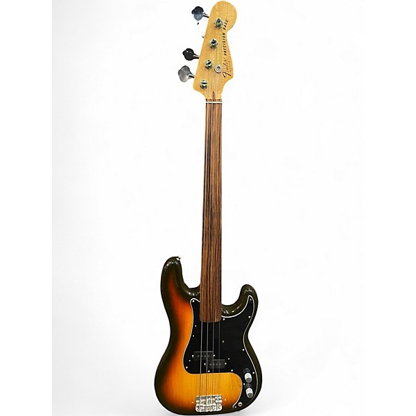 Vintage 1980 Fender PRECISION BASS FRETLESS 2 Color Sunburst Electric Bass Guitar