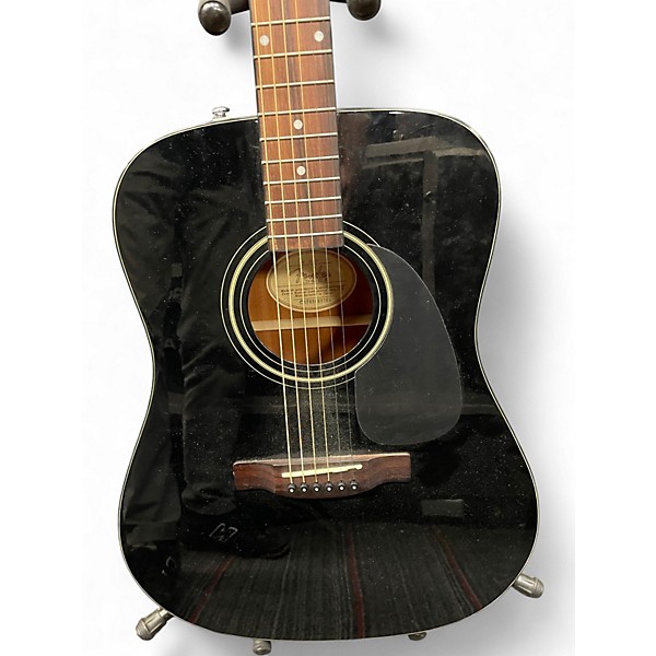 Used Fender CD60 Dreadnought Black Acoustic Guitar