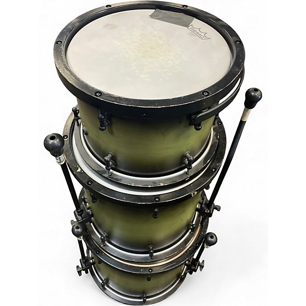 Used 2016 Spaun 4 Piece Custom Series Royal Olive Drum Kit