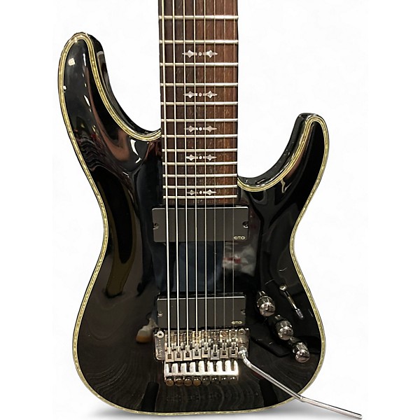 Used Schecter Guitar Research Hellraiser C8 8 Floyd Rose Black Solid Body Electric Guitar