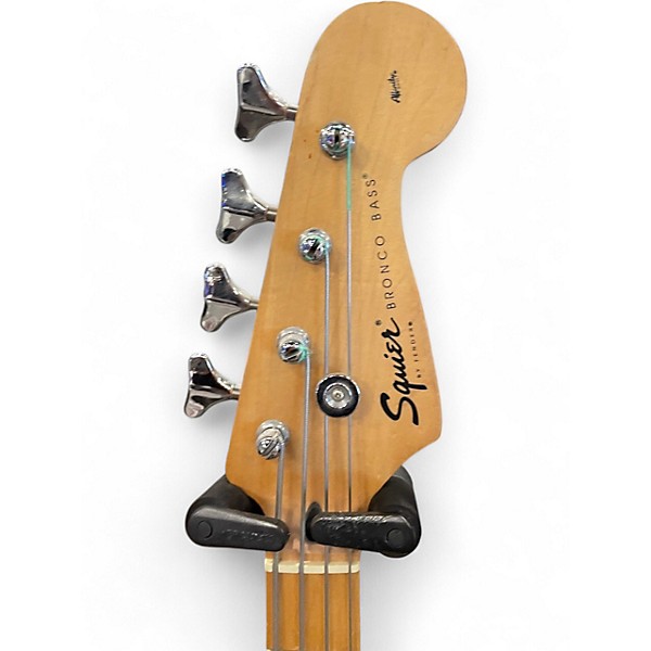 Used Squier Bronco Black Electric Bass Guitar