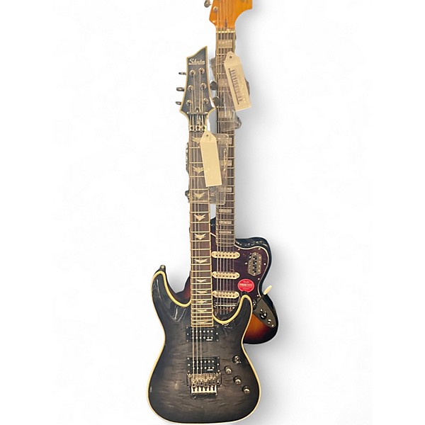 Used Schecter Guitar Research Omen Extreme 6 Floyd Rose Gunmetal Gray Solid Body Electric Guitar