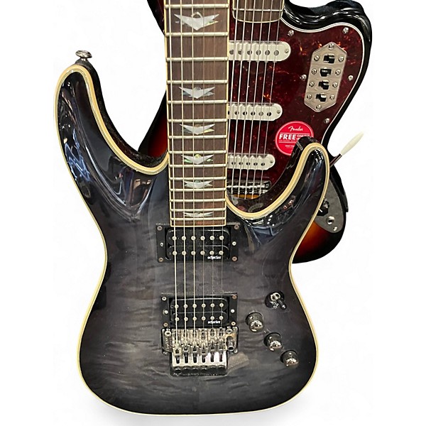Used Schecter Guitar Research Omen Extreme 6 Floyd Rose Gunmetal Gray Solid Body Electric Guitar