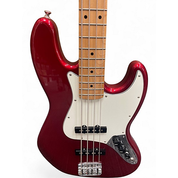 Used 2015 Fender Standard Jazz Bass Candy Apple Red Electric Bass Guitar