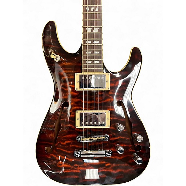 Used Schecter Guitar Research C-1 E/A Trans Red Hollow Body Electric Guitar