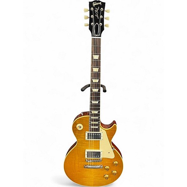 Used Gibson 1958 Les Paul Chambered Trans Gold Solid Body Electric Guitar