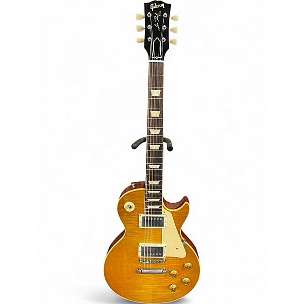 Used Gibson 1958 Les Paul Chambered Trans Gold Solid Body Electric Guitar