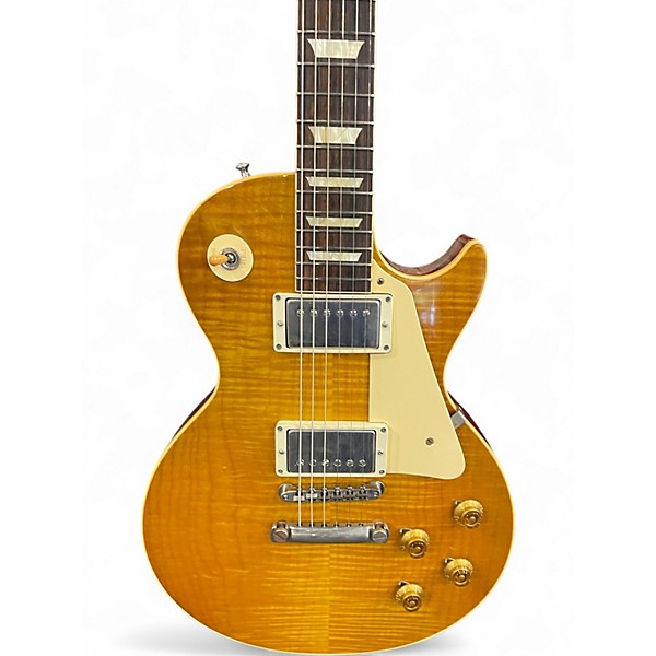 Used Gibson 1958 Les Paul Chambered Trans Gold Solid Body Electric Guitar