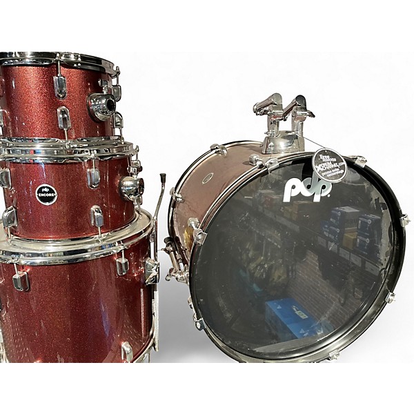 Used PDP by DW 4 Piece ENCORE Metallic Red Drum Kit