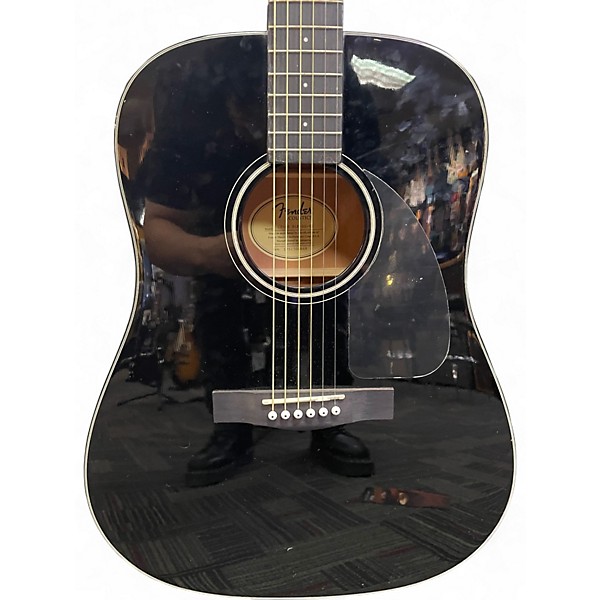 Used Fender CD60 Dreadnought Black Acoustic Guitar