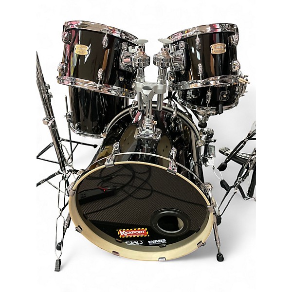 Used Yamaha 4 Piece Stage Custom Black Drum Kit