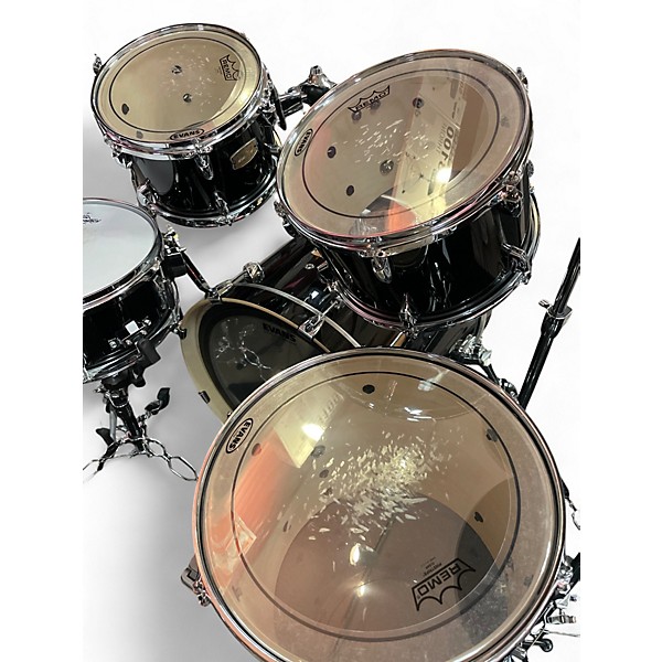 Used Yamaha 4 Piece Stage Custom Black Drum Kit