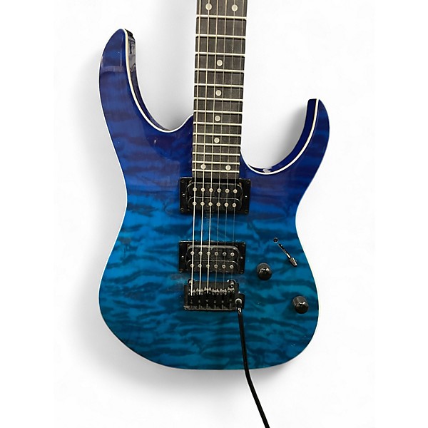 Used Ibanez GIO GRG120QASP Blue Solid Body Electric Guitar