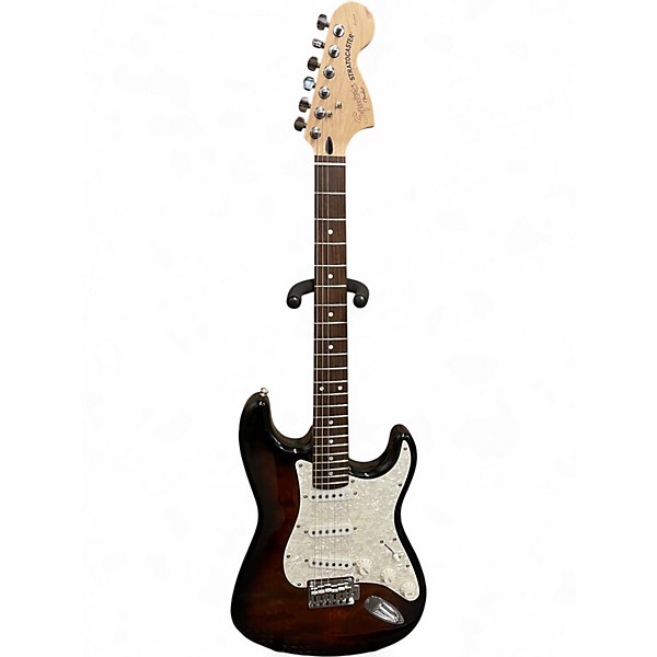 Used Squier Deluxe Series Strat QMT 2 Color Sunburst Solid Body Electric Guitar