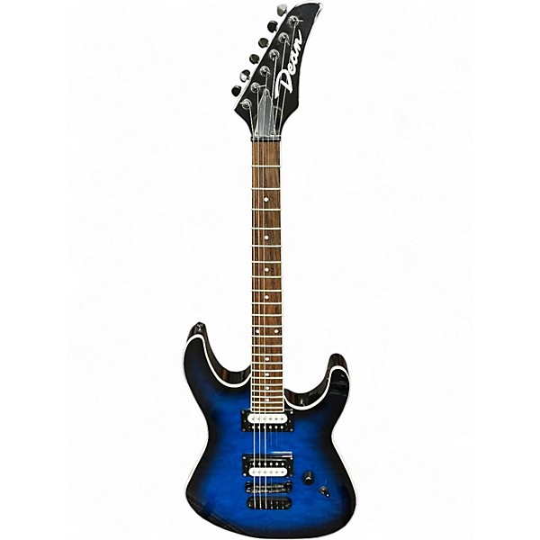 Used Dean MDX X QM Trans Blue Solid Body Electric Guitar