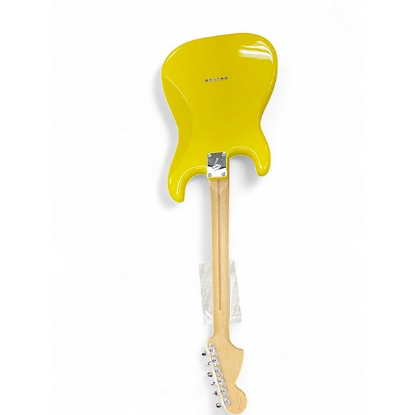 Used Fender Tom Delonge Signature Stratocaster Graffiti Yellow Solid Body Electric Guitar