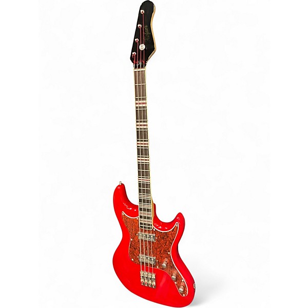 Used Hofner Galaxie Bass Red Electric Bass Guitar