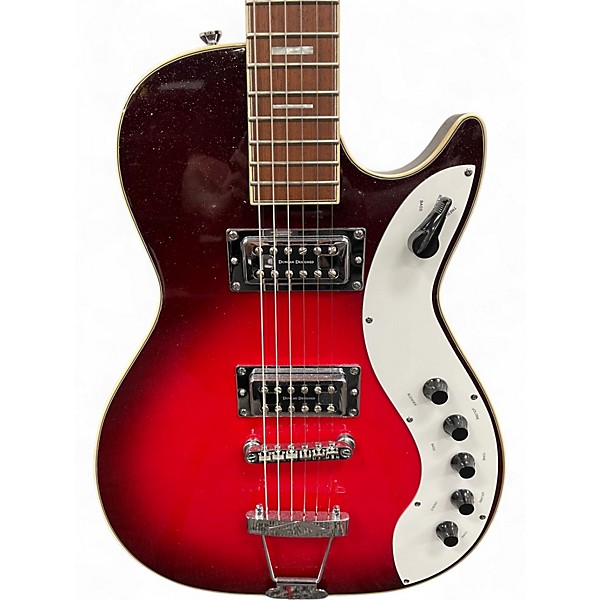 Used Silvertone 1423 Jupiter Metallic Candy Red Burst Solid Body Electric Guitar