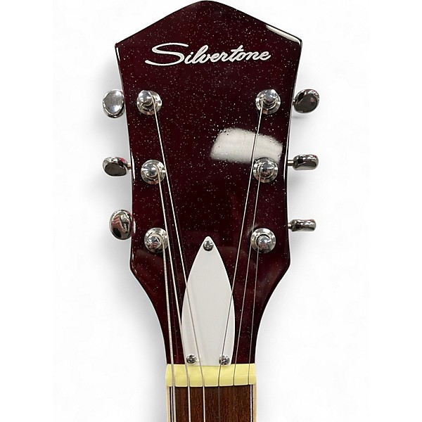 Used Silvertone 1423 Jupiter Metallic Candy Red Burst Solid Body Electric Guitar