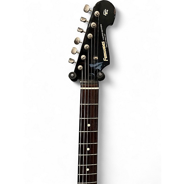 Vintage 1980s Fernandes doublecut Black Solid Body Electric Guitar
