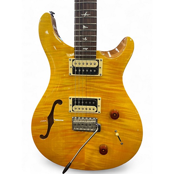 Used PRS SE Custom 22 Semi-Hollowbody Yellow Hollow Body Electric Guitar