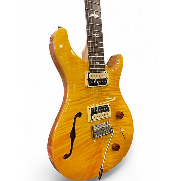 Used PRS SE Custom 22 Semi-Hollowbody Yellow Hollow Body Electric Guitar